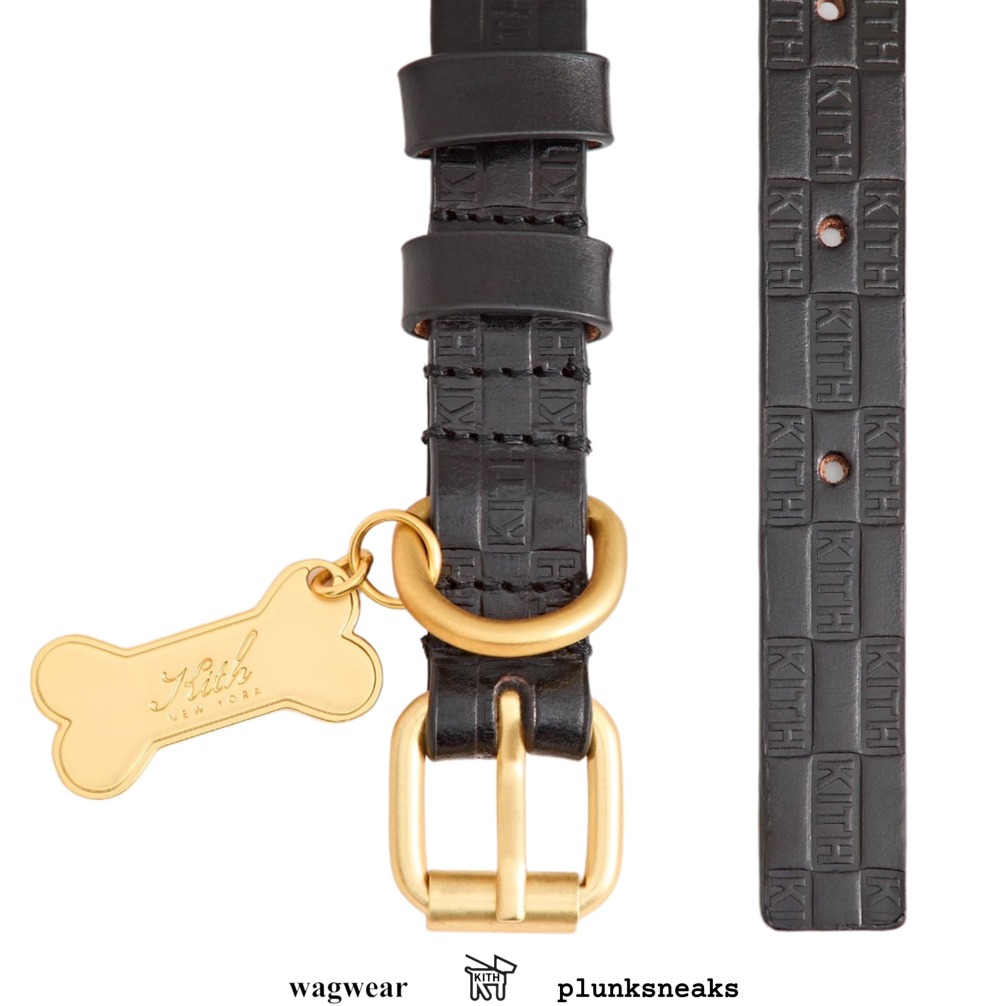 Kith for wagwear Monogram Leather Dog Collar