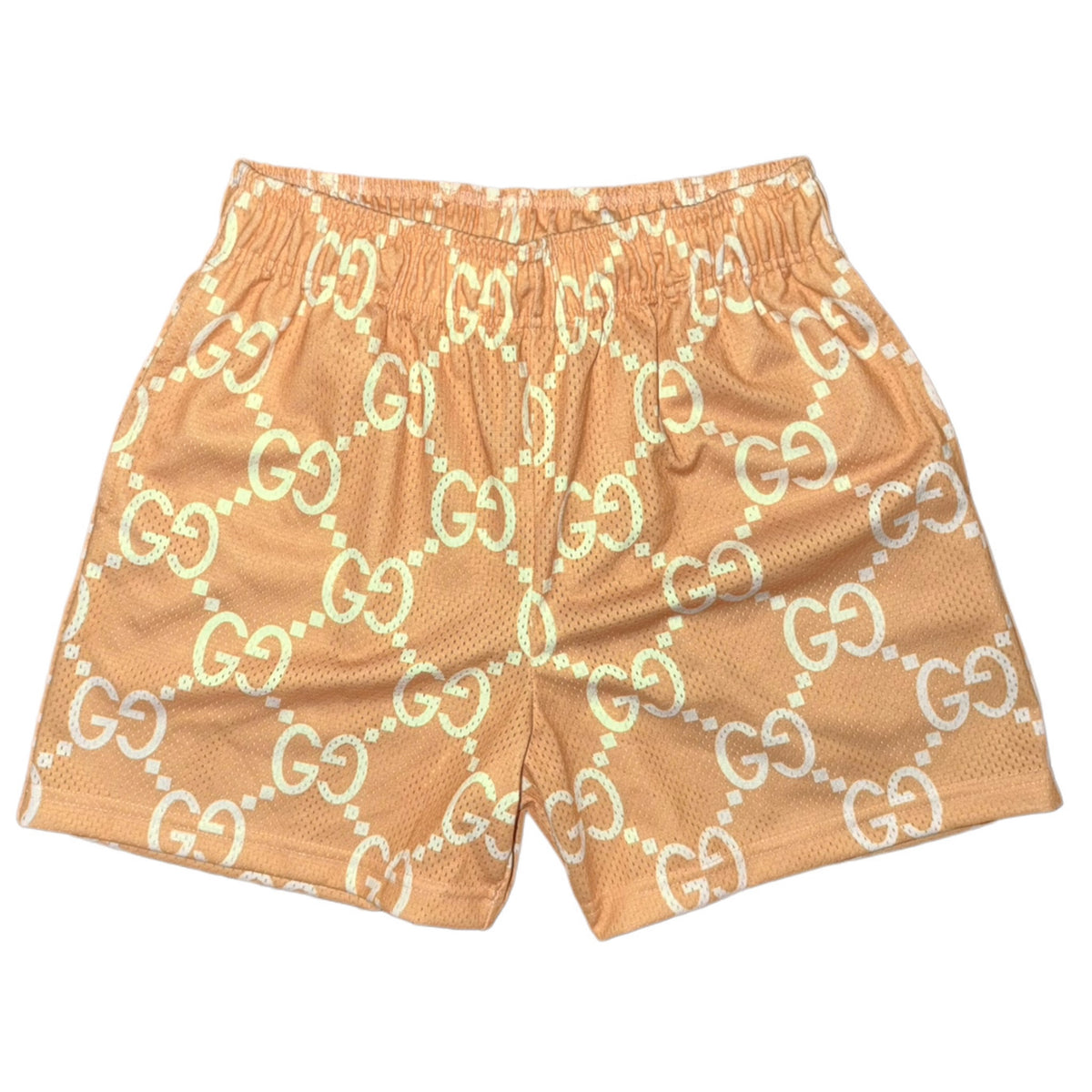 Bravest Studios Gucci-Inspired Mesh Monogram Shorts Salmon 2021 (USED)