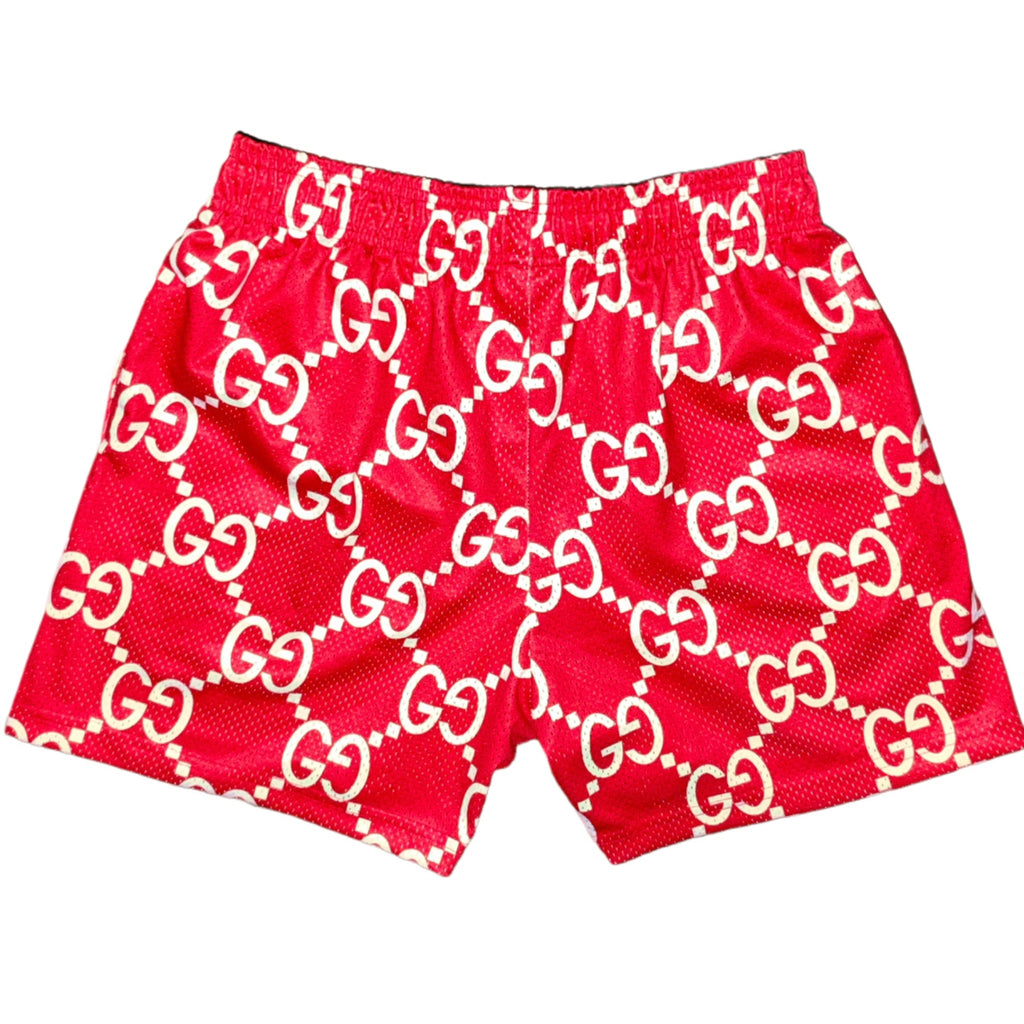 Bravest Studios Gucci-Inspired Mesh Monogram Shorts Red 2021 (USED)