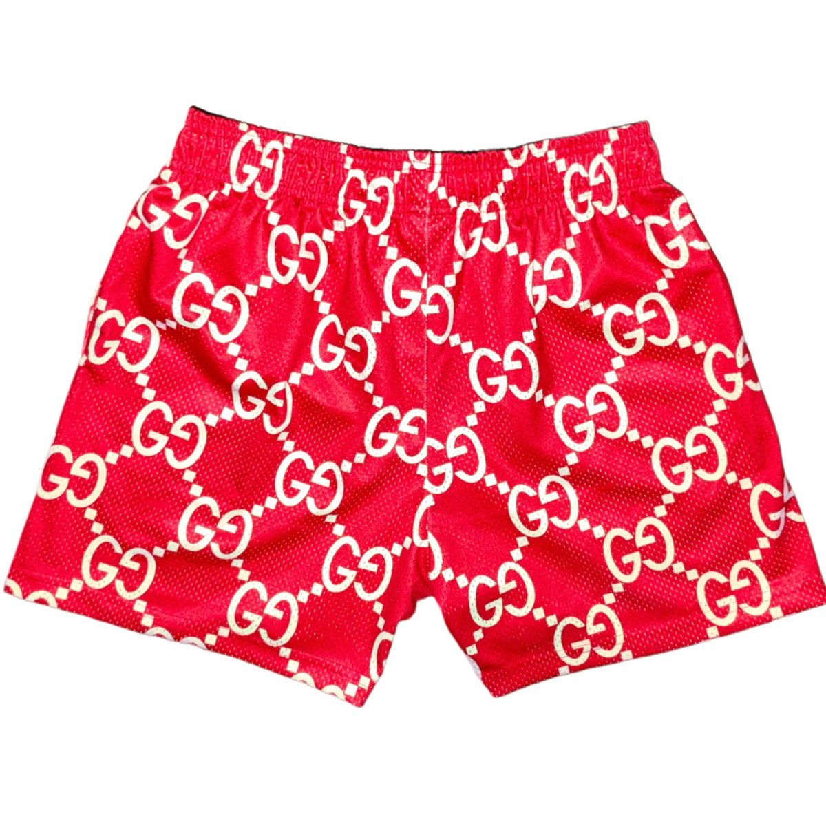 Bravest Studios Gucci-Inspired Mesh Monogram Shorts Red 2021 (USED)