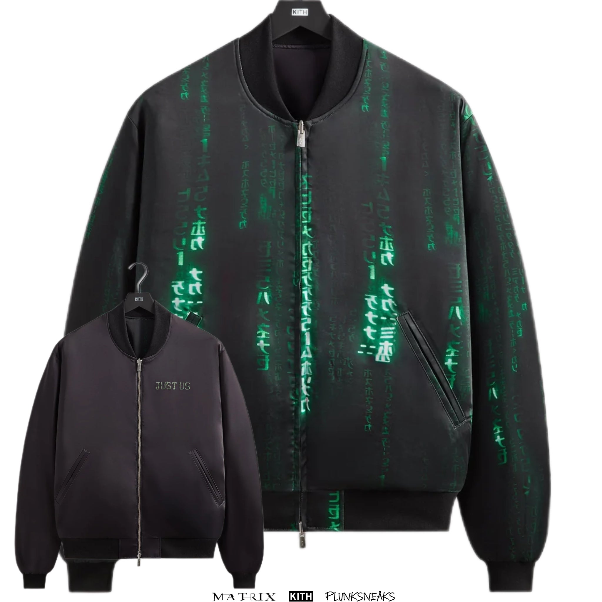 Kith for The Matrix Vance Satin Reversible Bomber Jacket