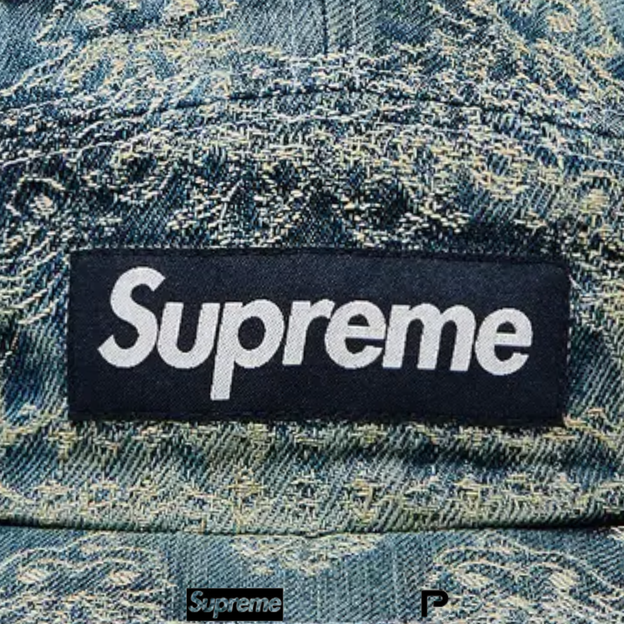 Supreme Bandana Jacquard Paisley Denim Camp Cap 2025