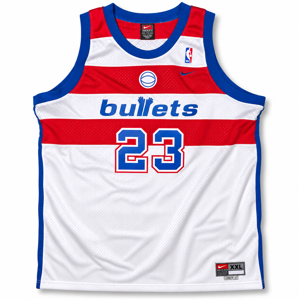 Nike Washington Bullets Micheal Jordan Swingman Vintage Jersey White 2002 (USED)