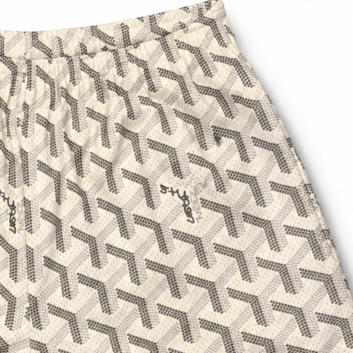 Bravest Studios Goyard-Inspired Mesh Monogram Shorts Cream 2020 (USED)