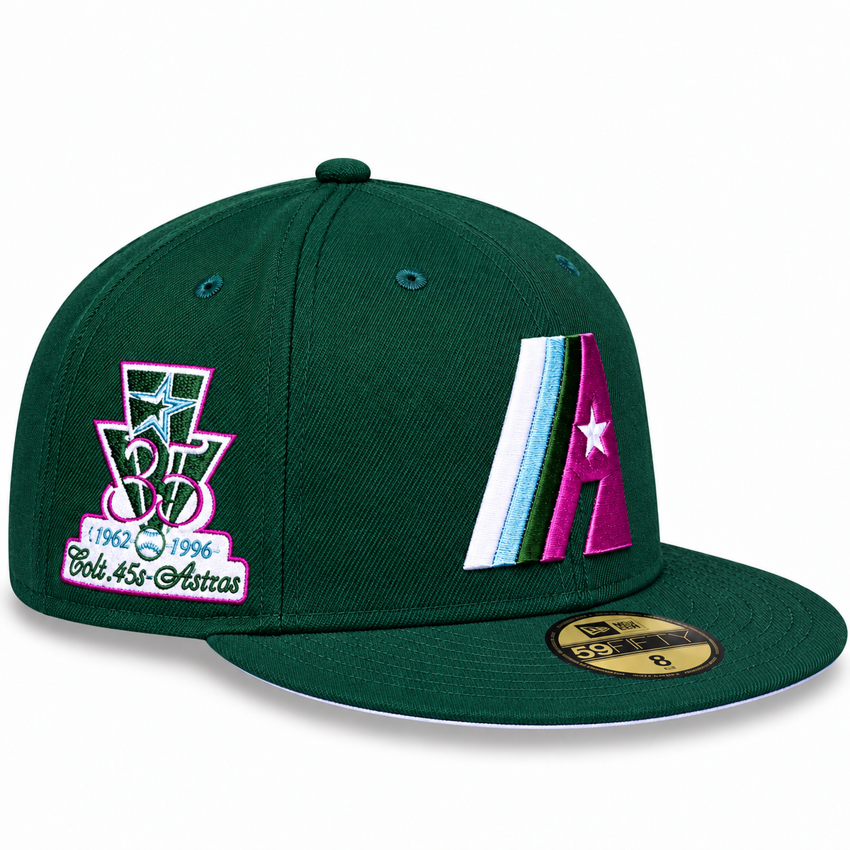 Hat Club Satin Collection New Era Houston Astros Colt .45s 35th Anniversary 59FIFTY Fitted Hat Forest Green 2022