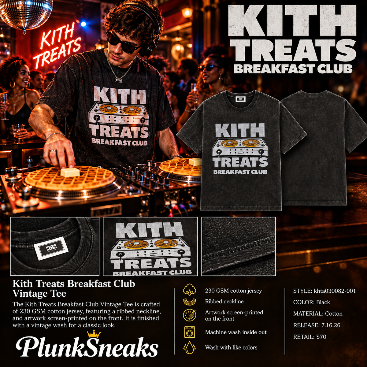 Kith Treats Breakfast Club DJ Vintage Tee Black 2026