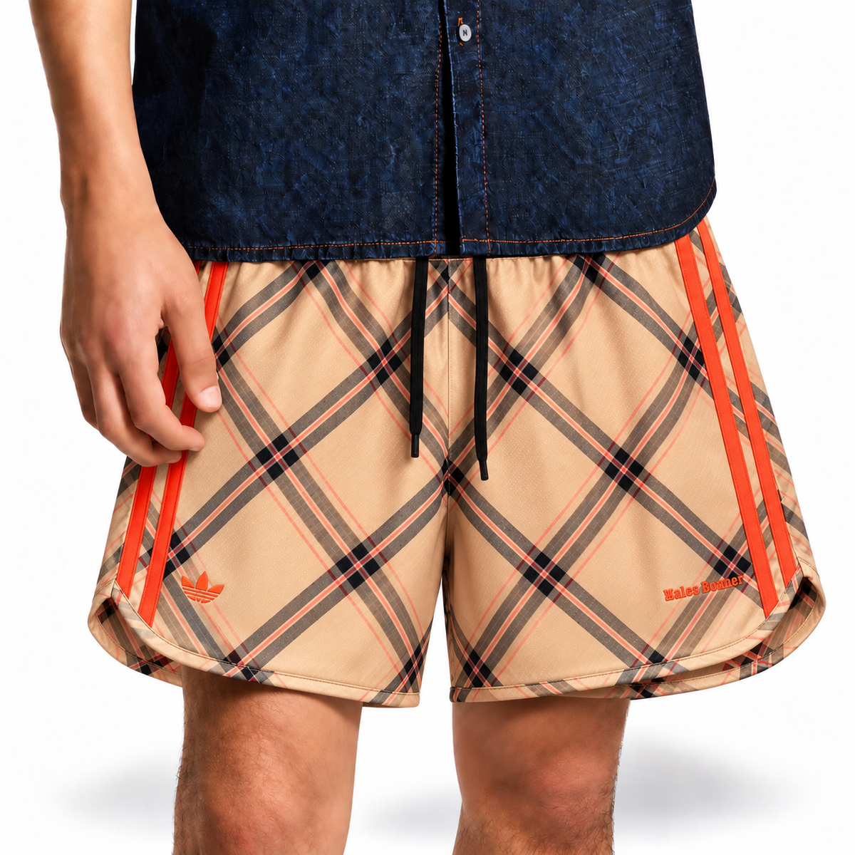adidas Originals Wales Bonner WB Shorts Check Jacquard Beige 2024 (USED)