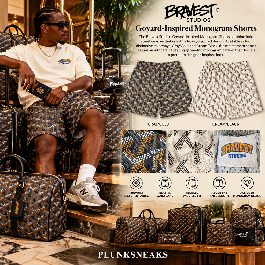 Bravest Studios Goyard-Inspired Mesh Monogram Shorts Gray 2020 (USED)