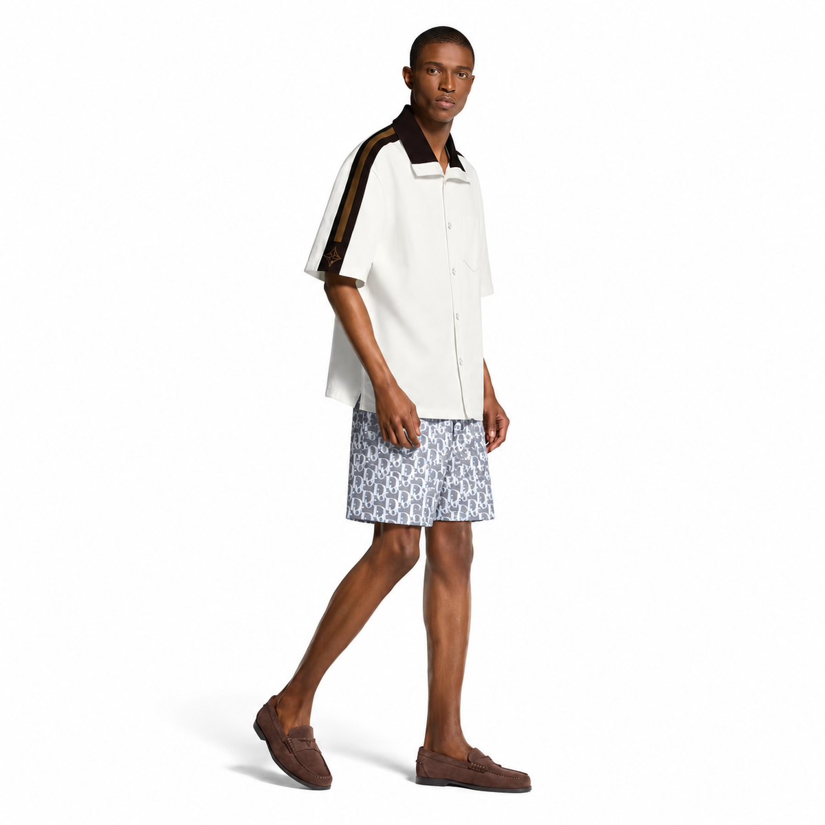 Bravest Studios Christian Dior-Inspired Mesh Monogram Shorts Grey 2022