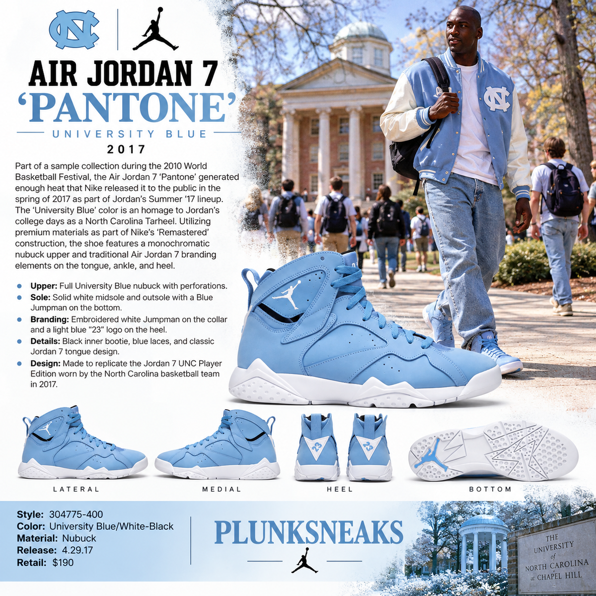 Air Jordan 7 Retro UNC Pantone 2017 (USED)