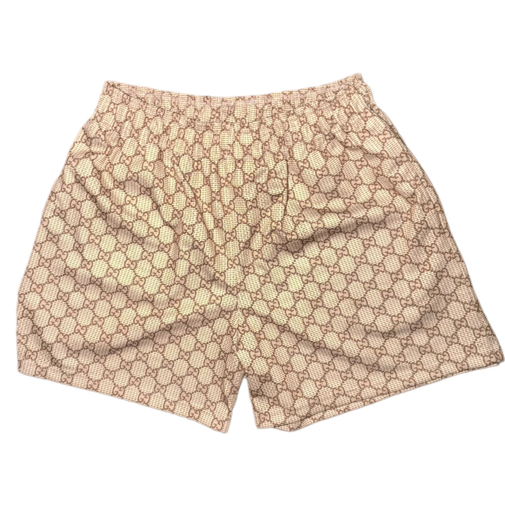 Bravest Studios Gucci-Inspired Mesh Monogram Shorts Tan 2020 (USED)
