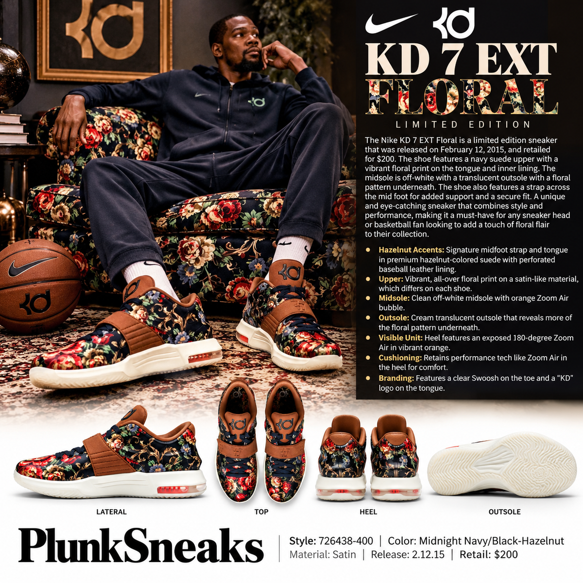 Nike KD 7 EXT Floral 2015 (USED)