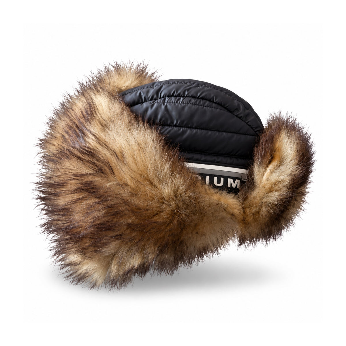 Polo Ralph Lauren Winter Stadium 1992 Earflap Hat Black Tan 2018 (USED)