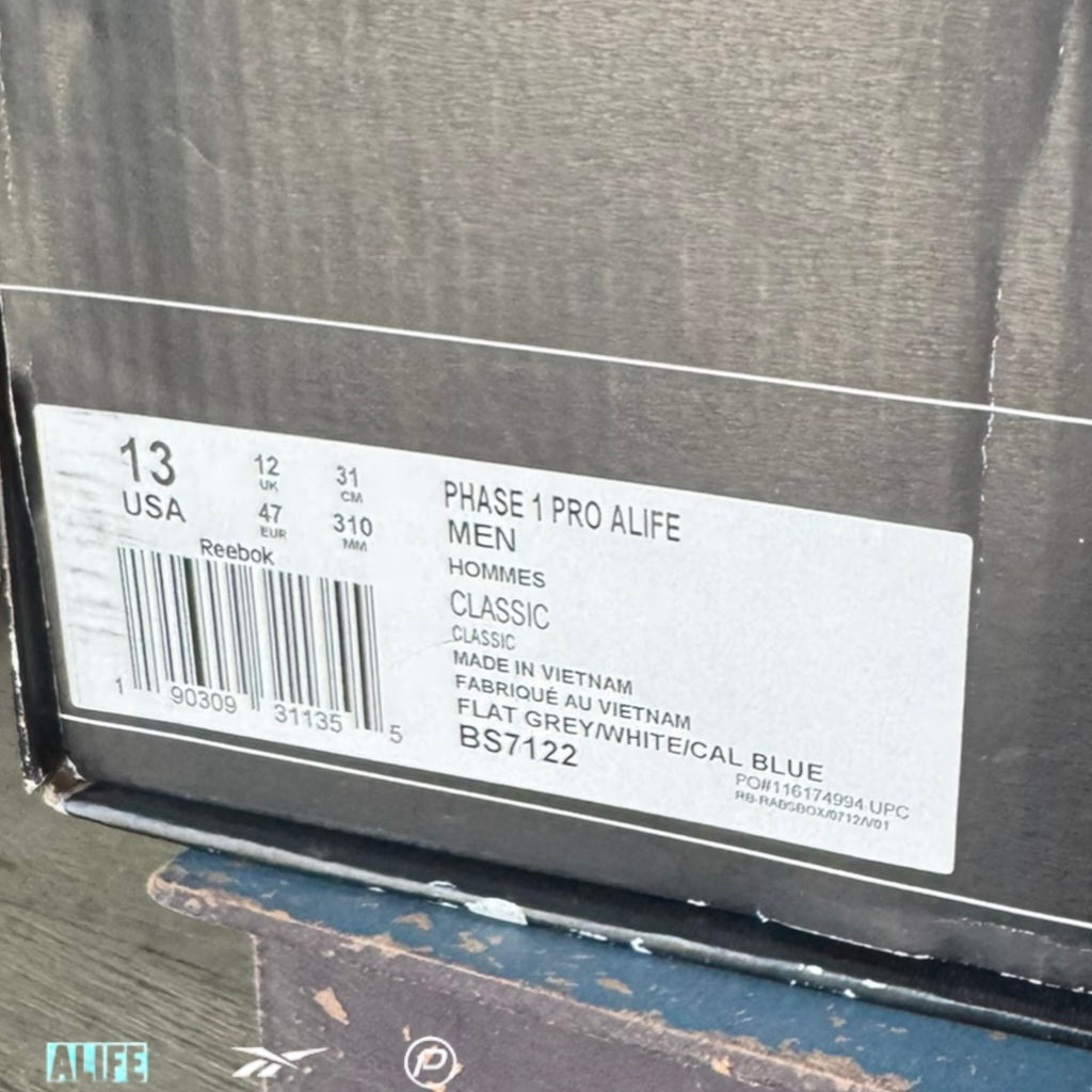 ALIFE x Reebok Phase 1 Pro Flat Grey