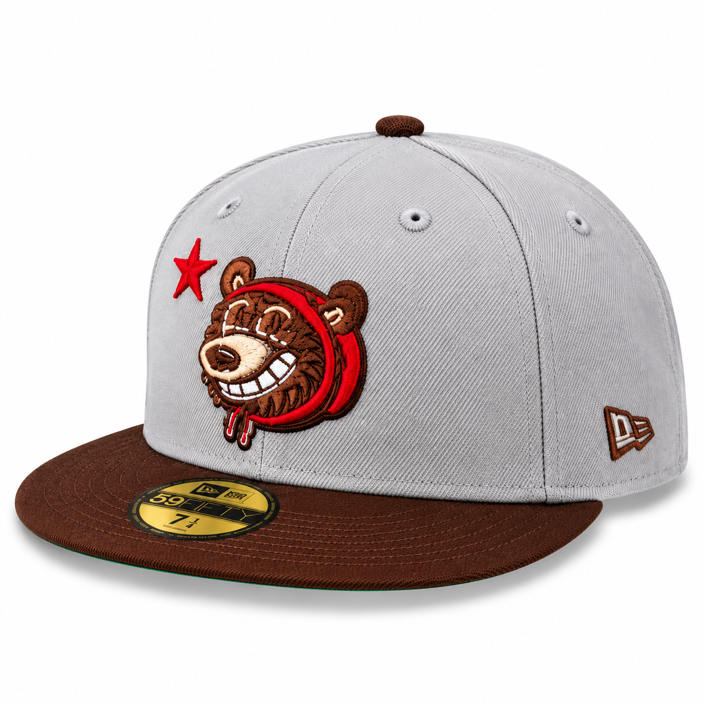New Era California Bear 59FIFTY Fitted Hat Grey Brown Red 2021