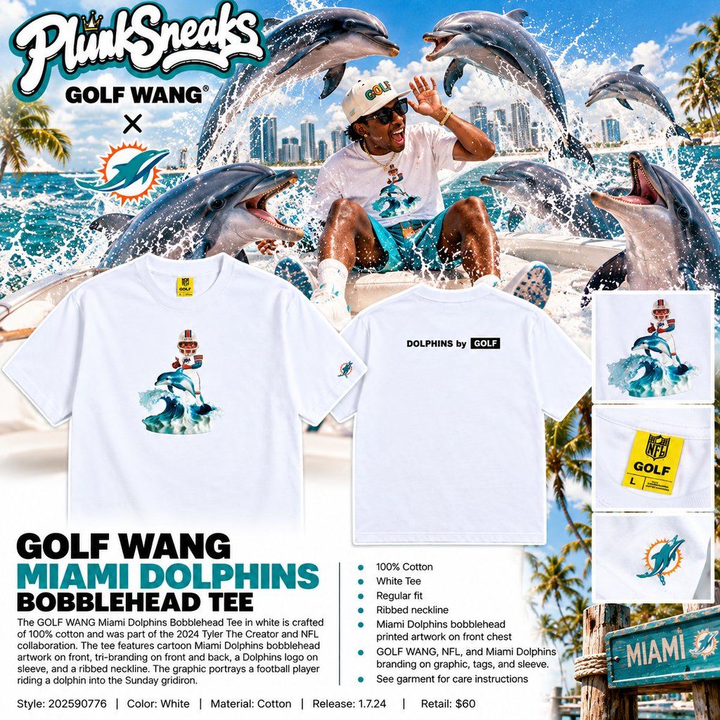 GOLF WANG Tyler The Creator Miami Dolphins Bobblehead Tee White 2024