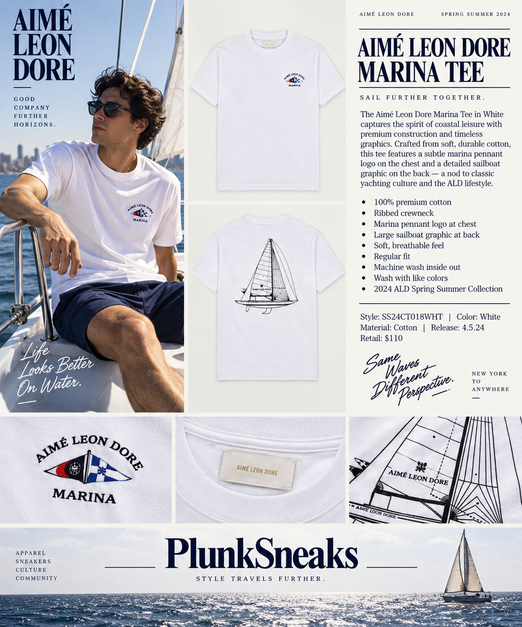 Aimé Leon Dore Marina Tee Bright White 2026
