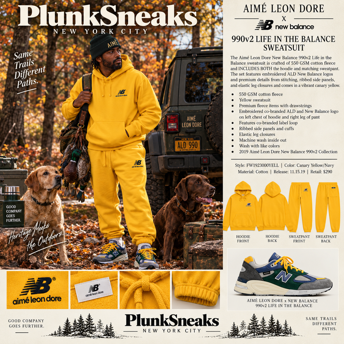 Aimé Leon Dore New Balance 990v2 Life in the Balance Sweatsuit 2019 (USED)