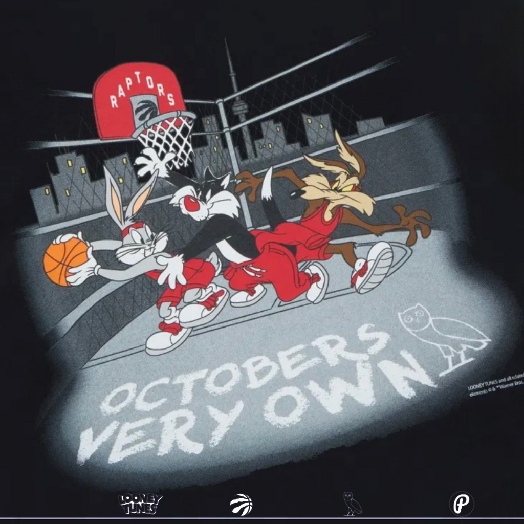 October’s Very Own for Looney Tunes x Toronto Raptors Street Ball Tee 2023
