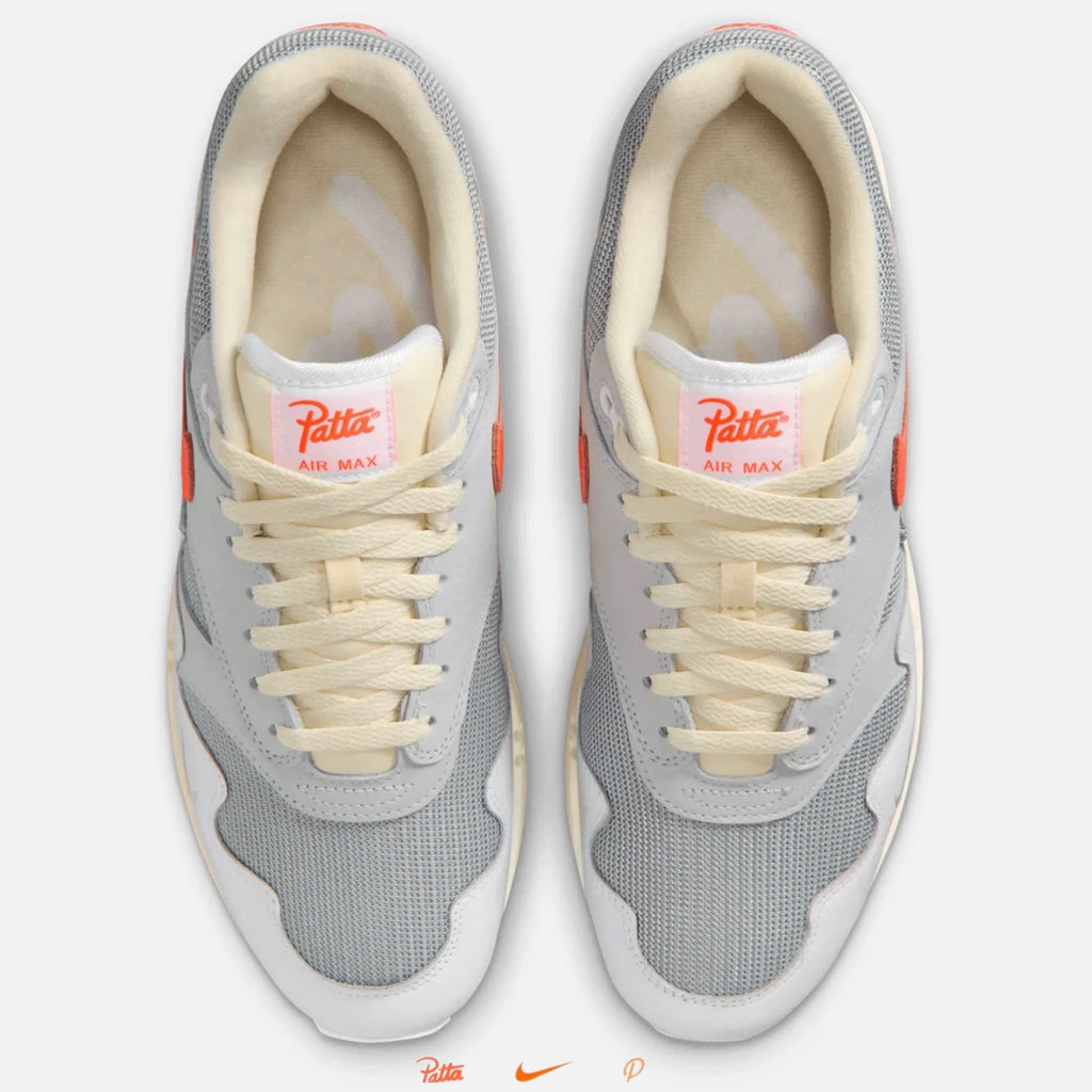 Patta Nike Air Max 1 Waves White Hyper Crimson 2026
