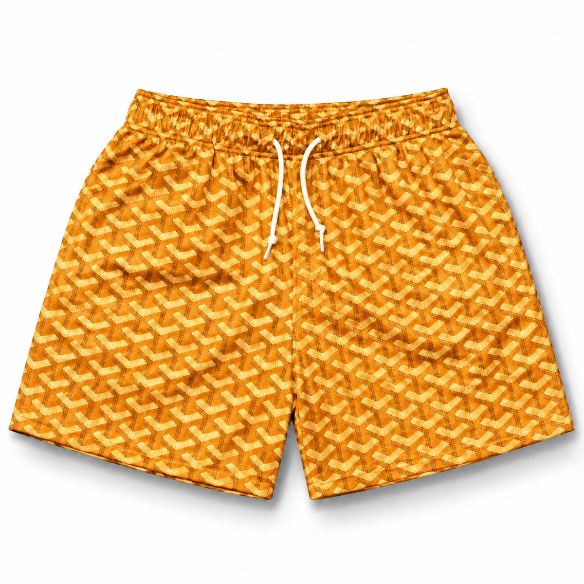 Mr Remade Goyard-Inspired Mesh Monogram Shorts Golden Yellow 2021 (USED)