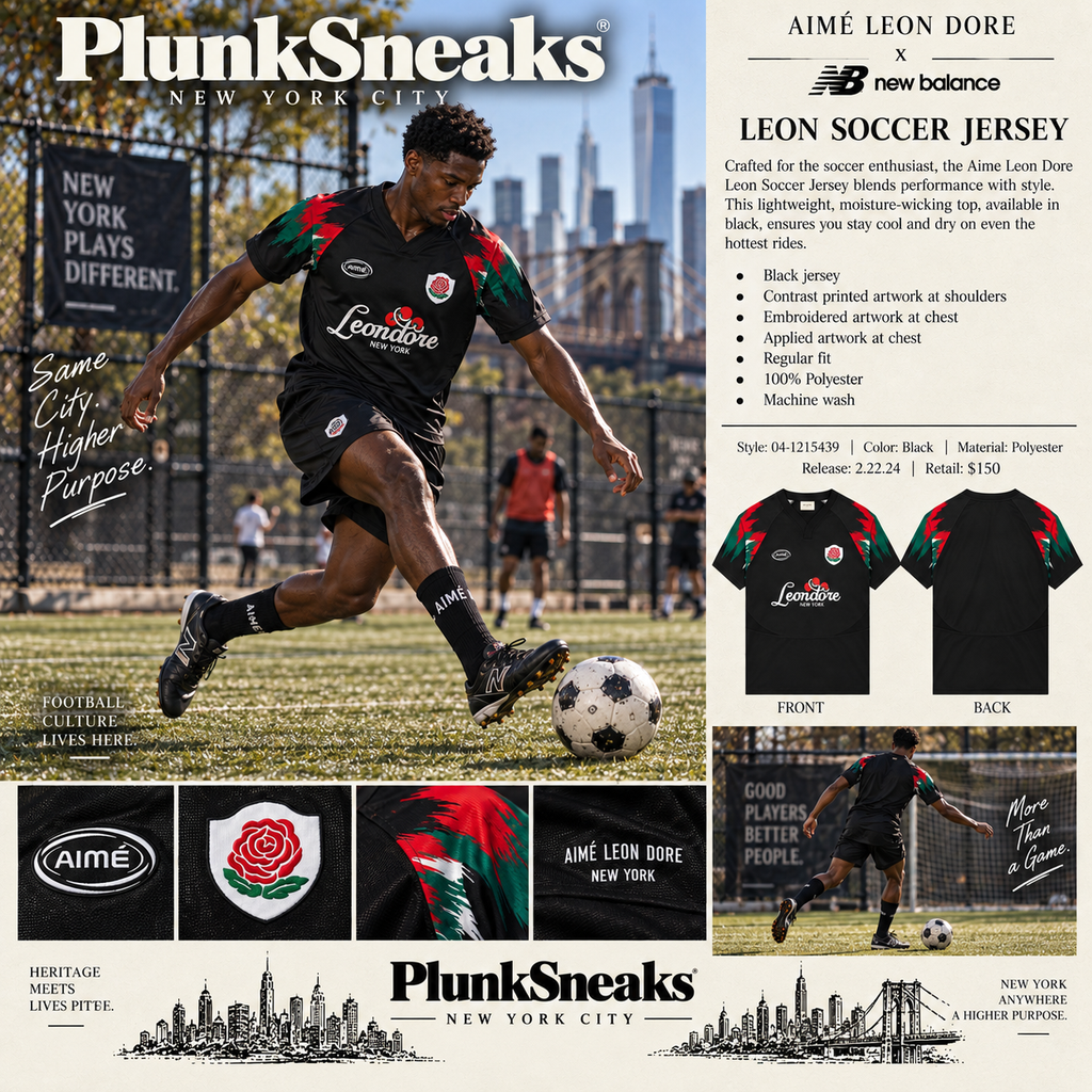 Aime Leon Dore Team Leon Soccer Jersey Black 2024