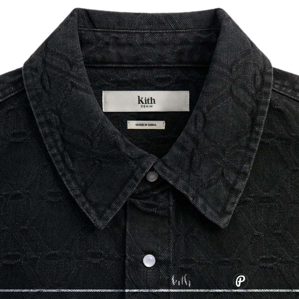Kith Jacquard Crest Apollo Shirt Black 2026
