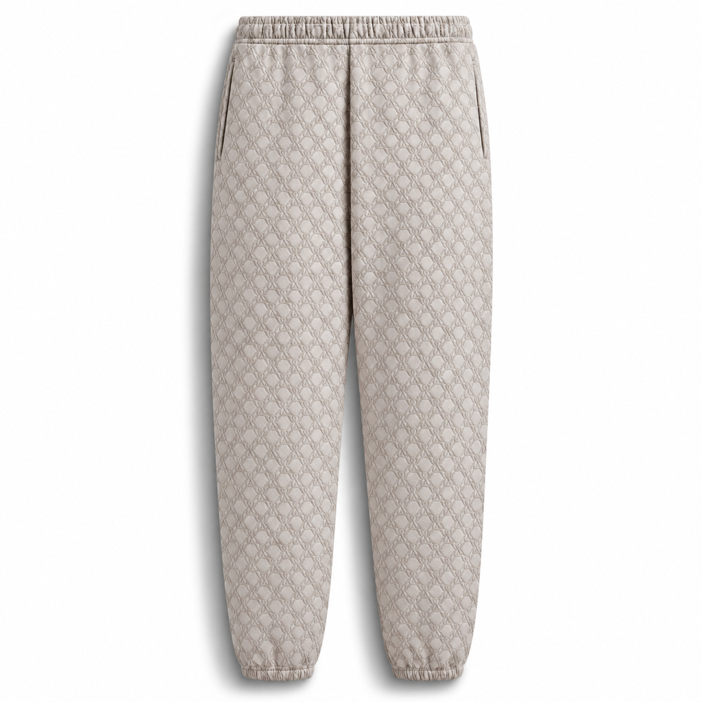 Kith Bonded Fleece Monogram Nelson Sweatpant Light Heather Grey 2024