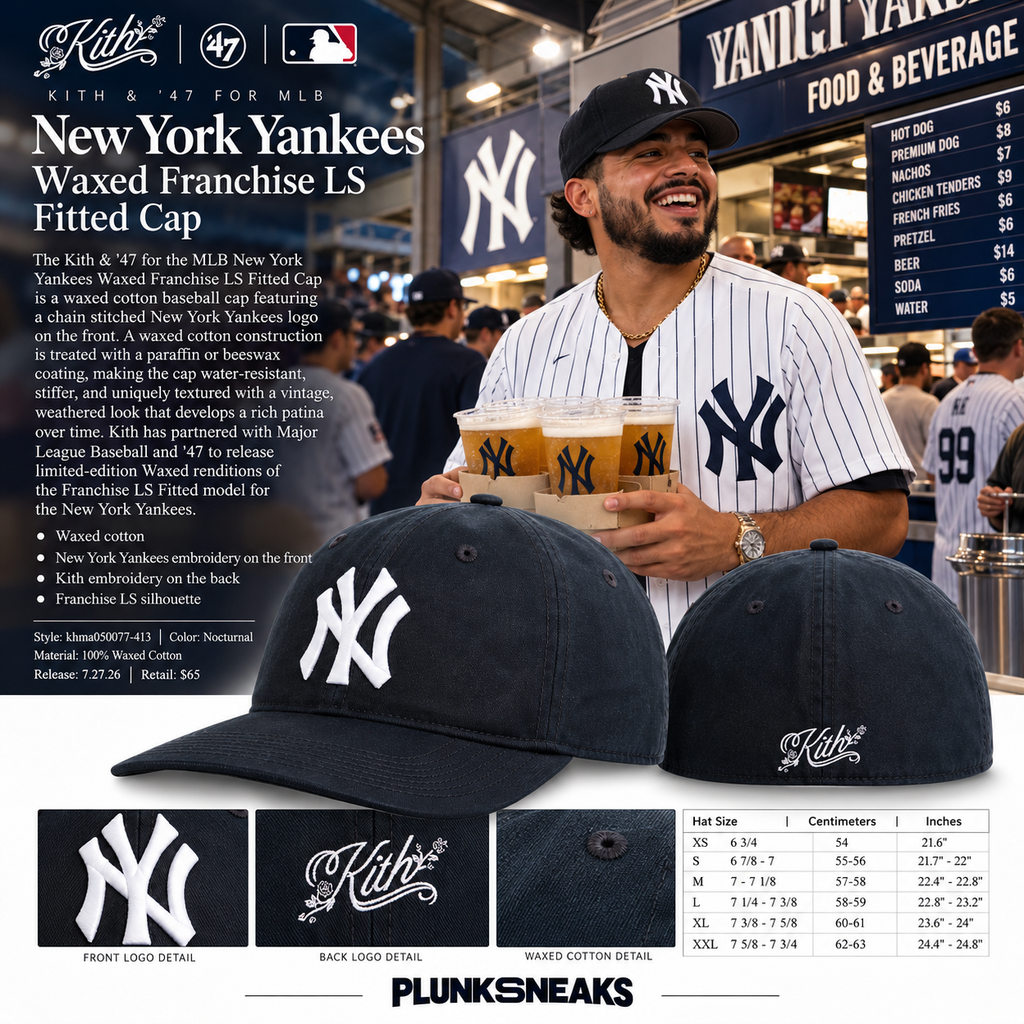 Kith & '47 for the MLB New York Yankees Waxed Franchise LS Fitted Cap 2026