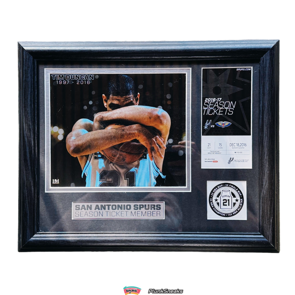 San Antonio Spurs Season Ticket Tim Duncan Retirement Game Plaque 2017 (USED)