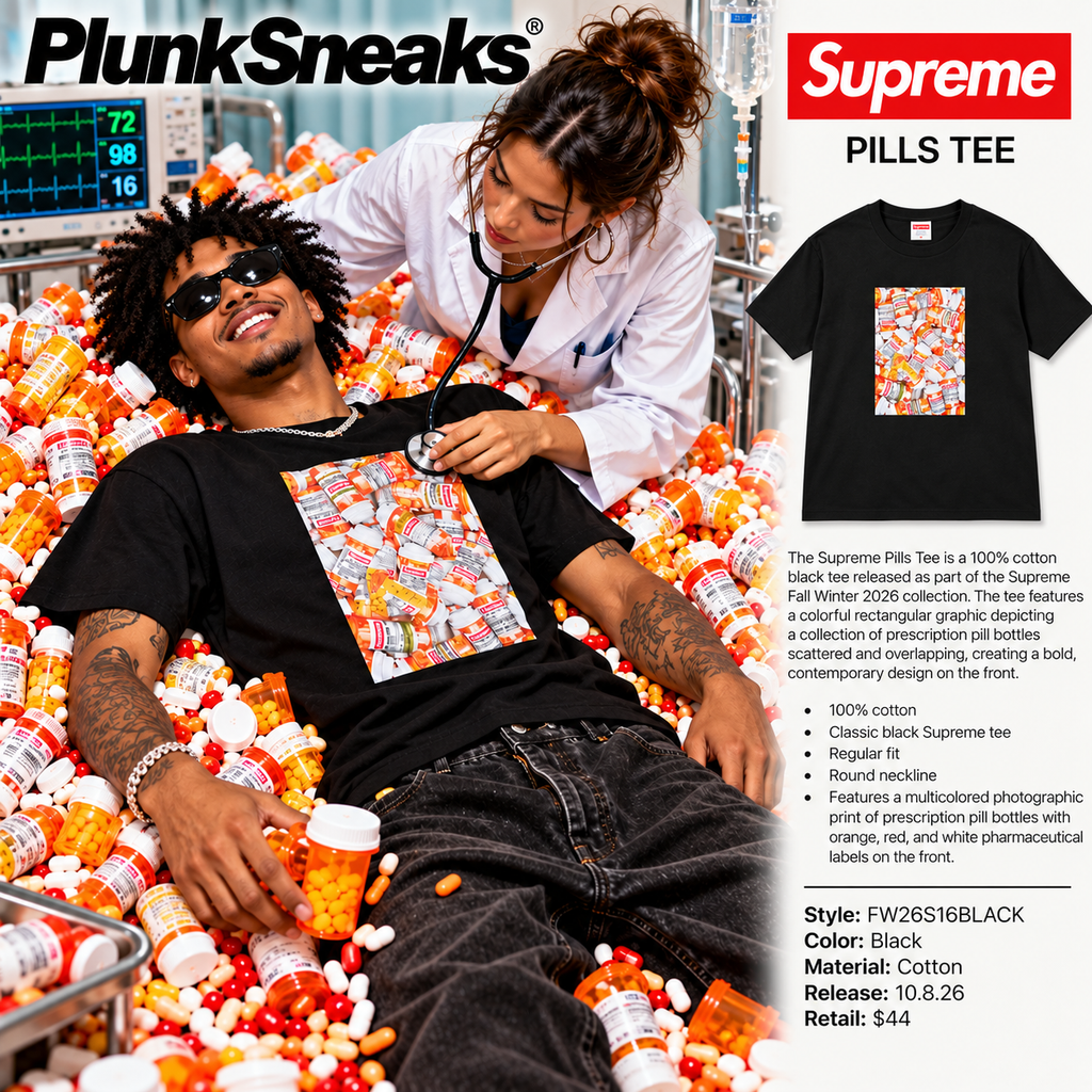 Supreme Pills Tee Black 2026