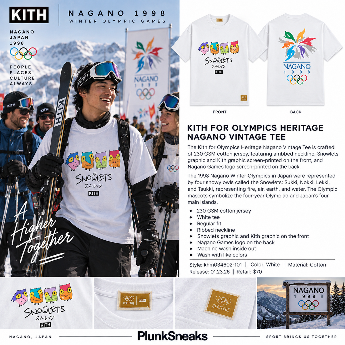 Kith for Olympics Heritage Nagano 1998 Vintage Tee White 2026