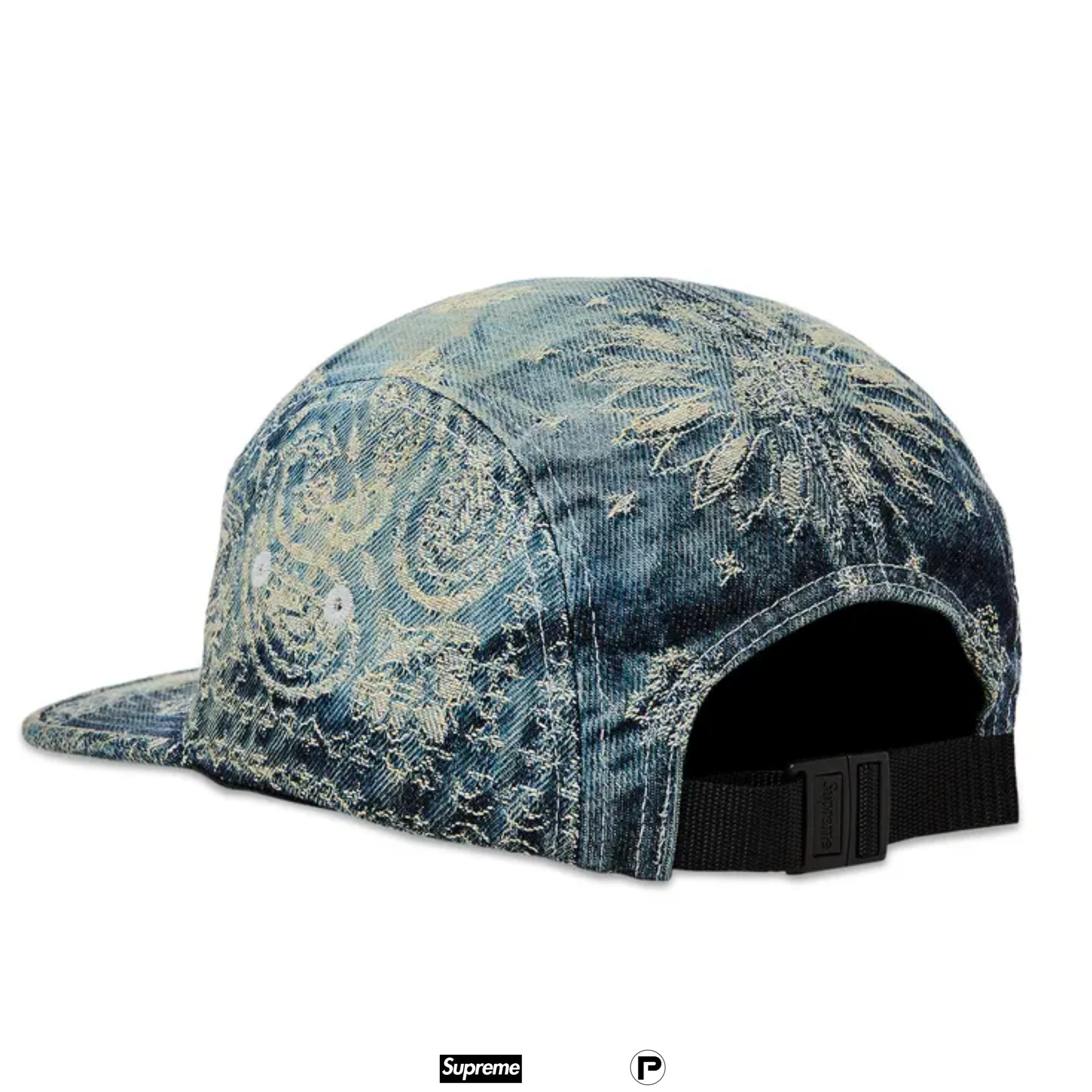Supreme Bandana Jacquard Paisley Denim Camp Cap 2025