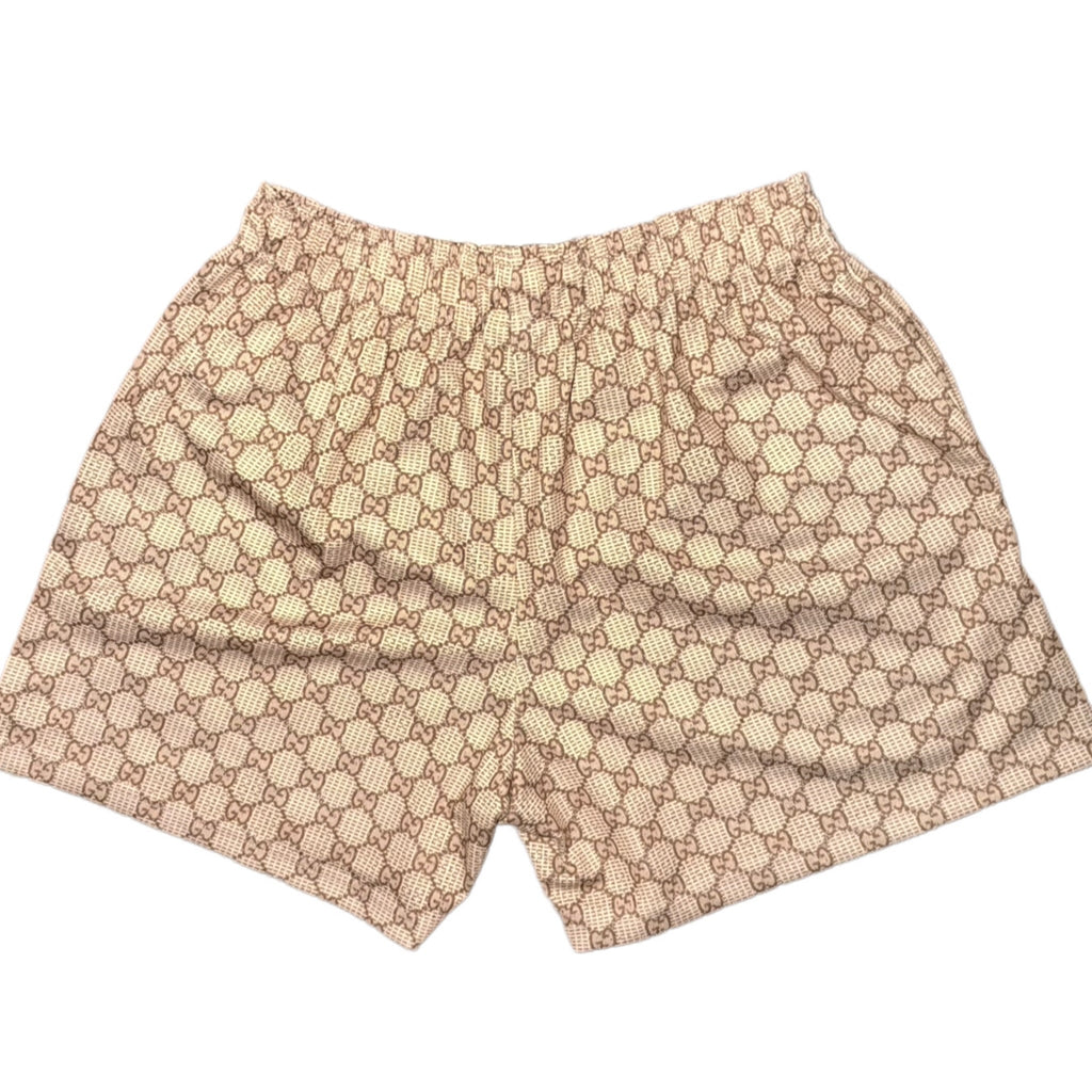 Bravest Studios Gucci-Inspired Mesh Monogram Shorts Tan 2020 (USED)