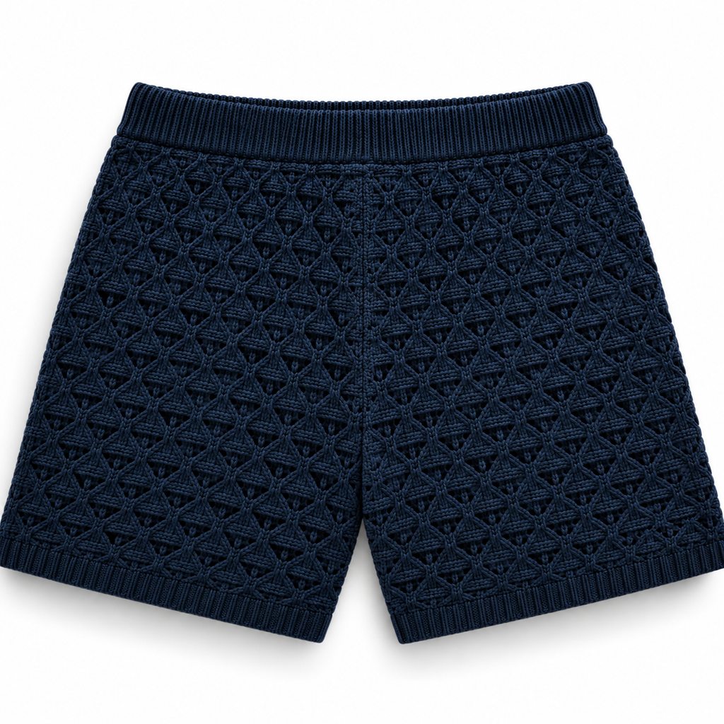 Aimé Leon Dore Cotton Eyelet Knit Short Navy 2023 (USED)