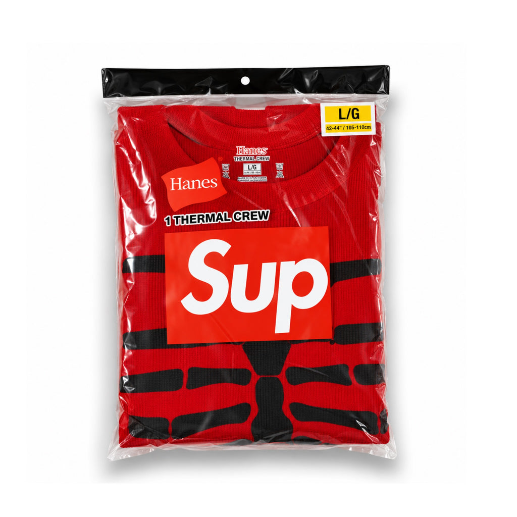 Supreme Hanes Bones Thermal Top Red 2026
