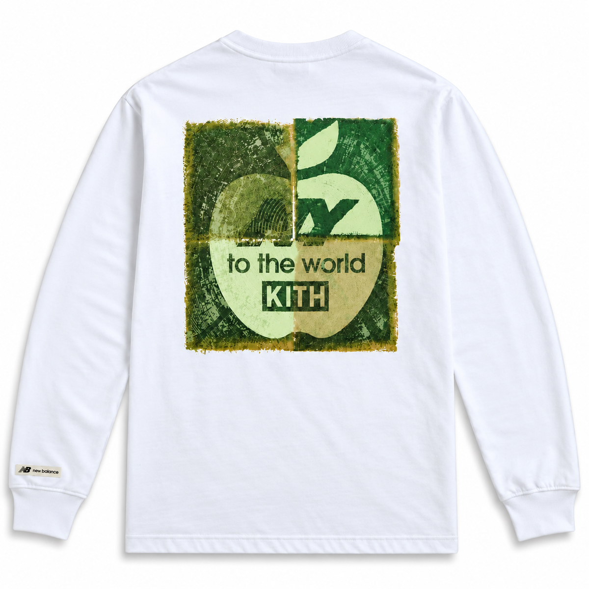 Kith & New Balance NY Woodblock Long Sleeve Pocket Tee White 2026