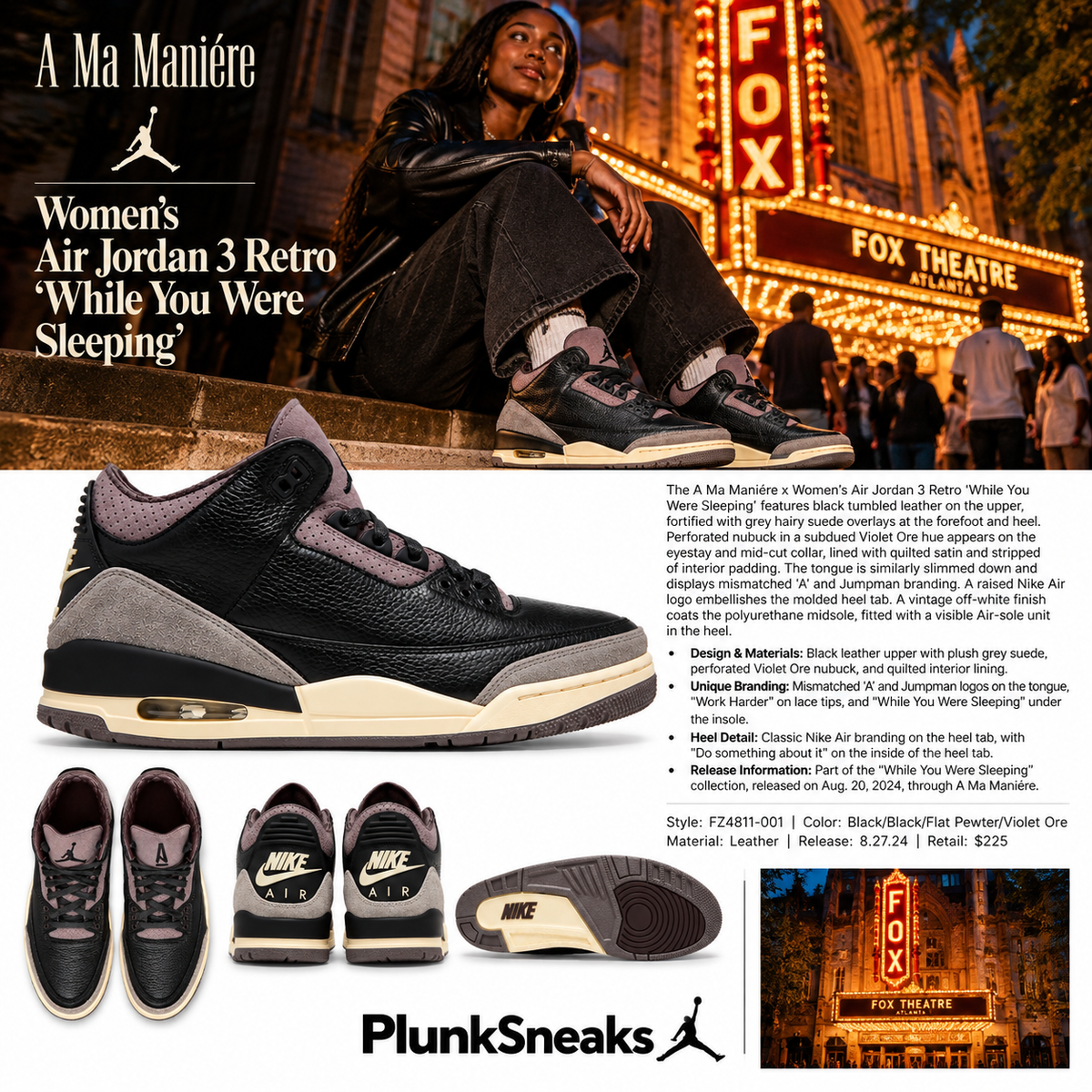 A Ma Maniére Air Jordan 3 Retro Womans While You Were Sleeping 2024 (USED)
