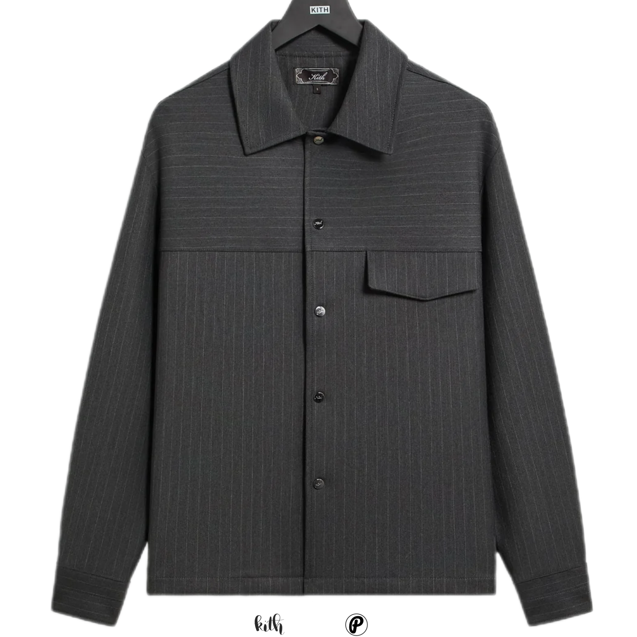 Kith Double Weave Montague Shirt Dark Heather Grey 2026
