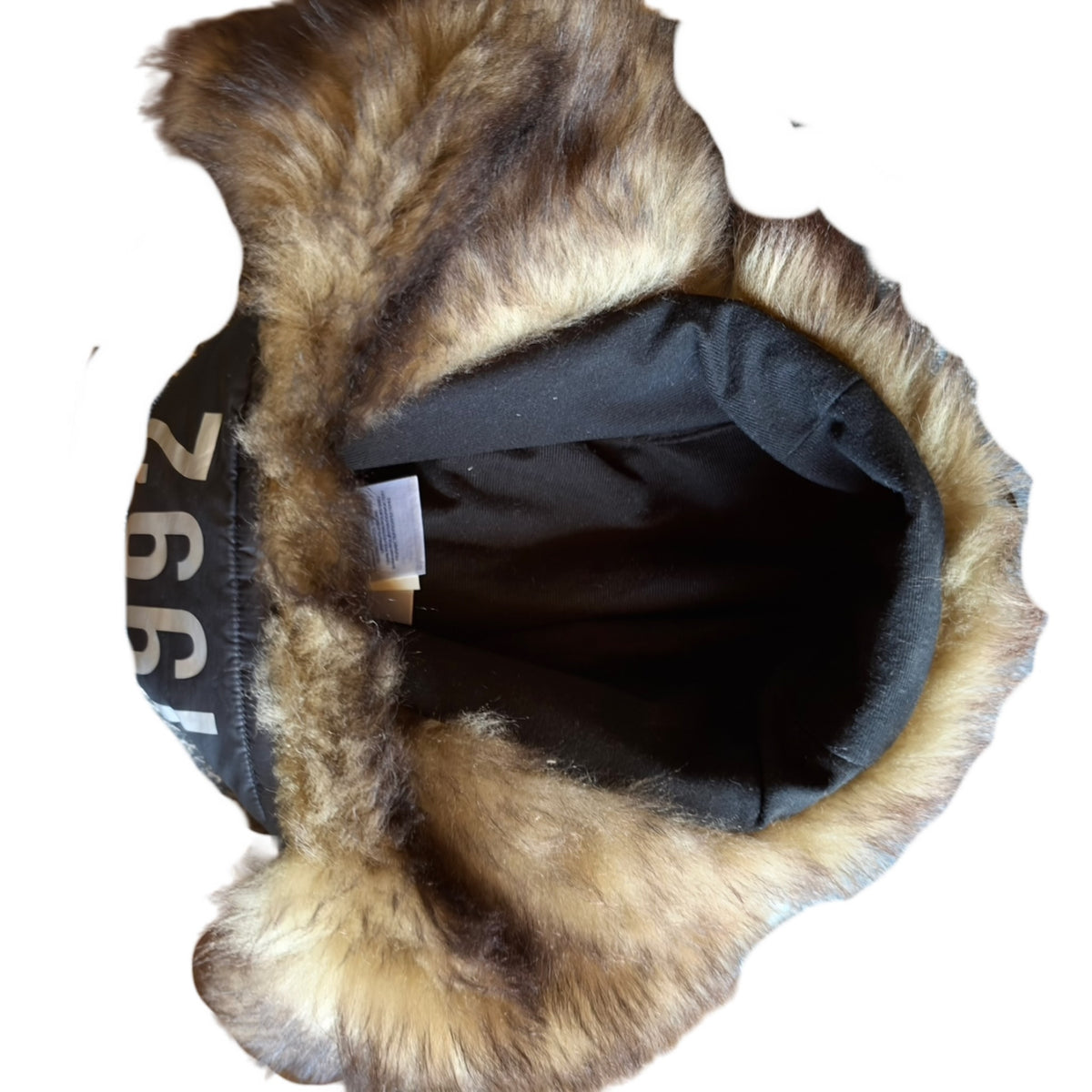 Polo Ralph Lauren Winter Stadium 1992 Earflap Hat Black Tan 2018 (USED)