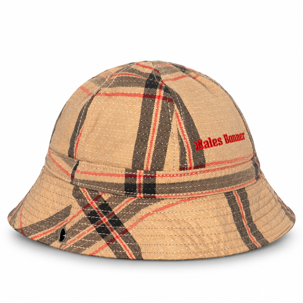 adidas Originals Wales Bonner WB Bucket Hat Check Jacquard Beige 2024 (USED)