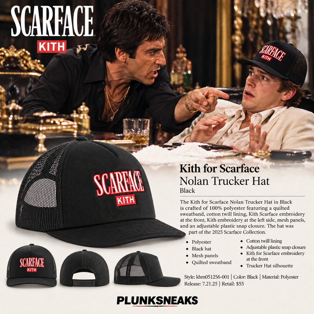 Kith for Scarface Nolan Trucker Hat Black 2025