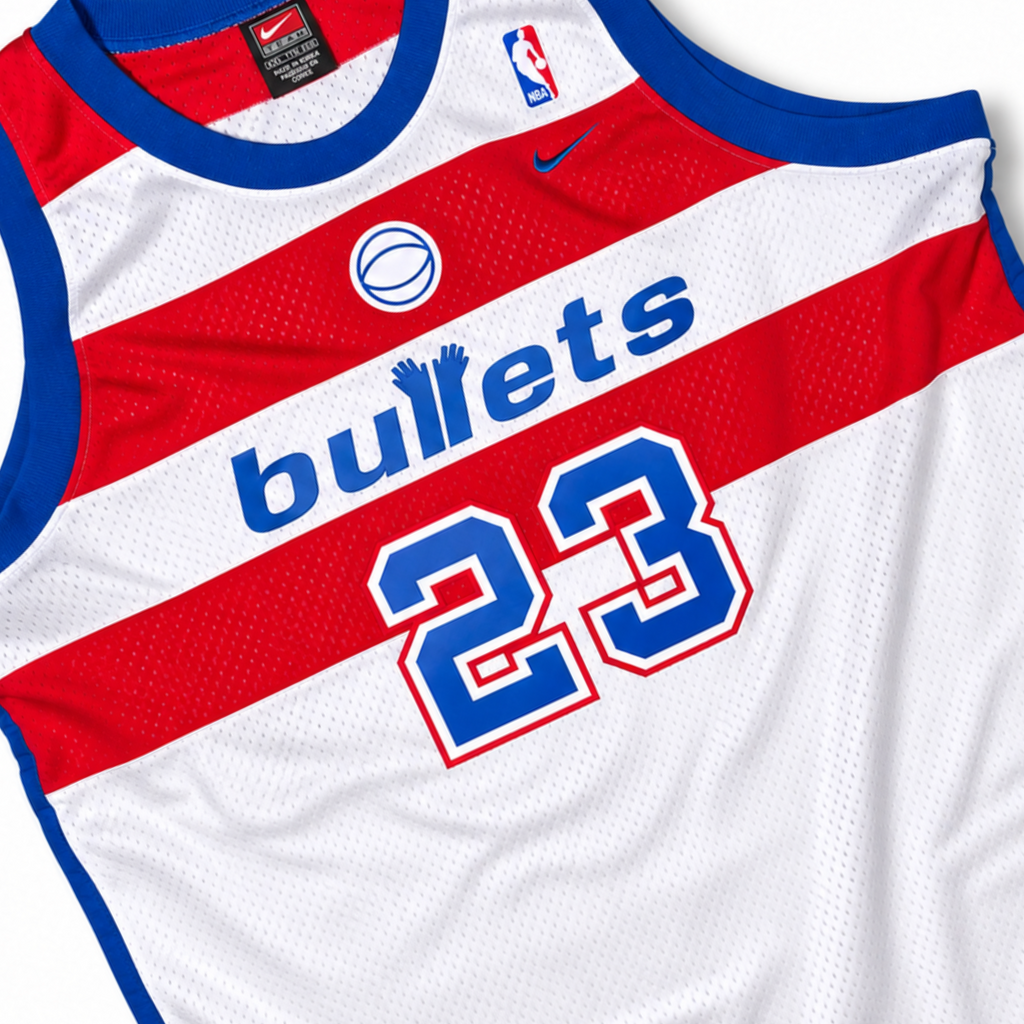 Nike Washington Bullets Micheal Jordan Swingman Vintage Jersey White 2002 (USED)