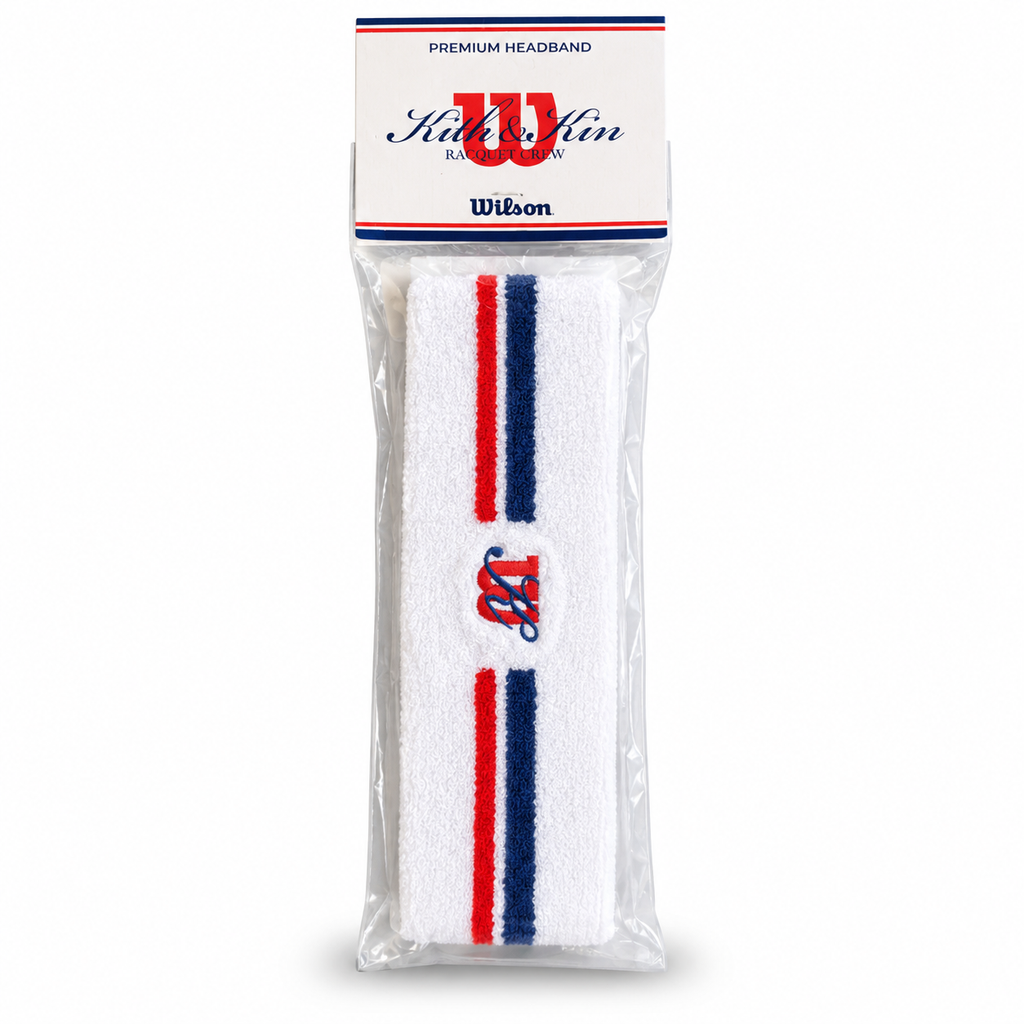 Kith for Wilson Terry Stripe Headband Red White Navy 2024