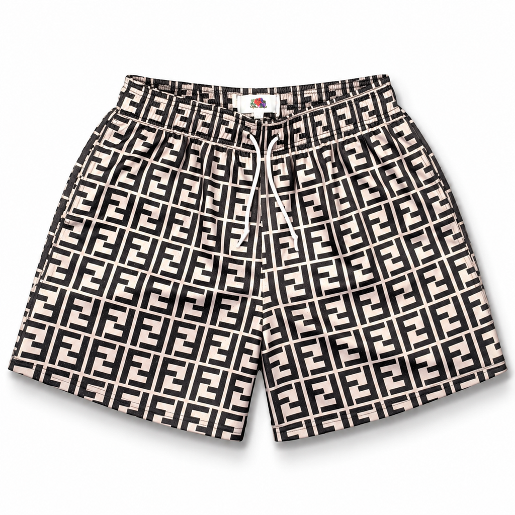 Mr Remade Fendi-Inspired Mesh Monogram Shorts Cream 2021 (USED)