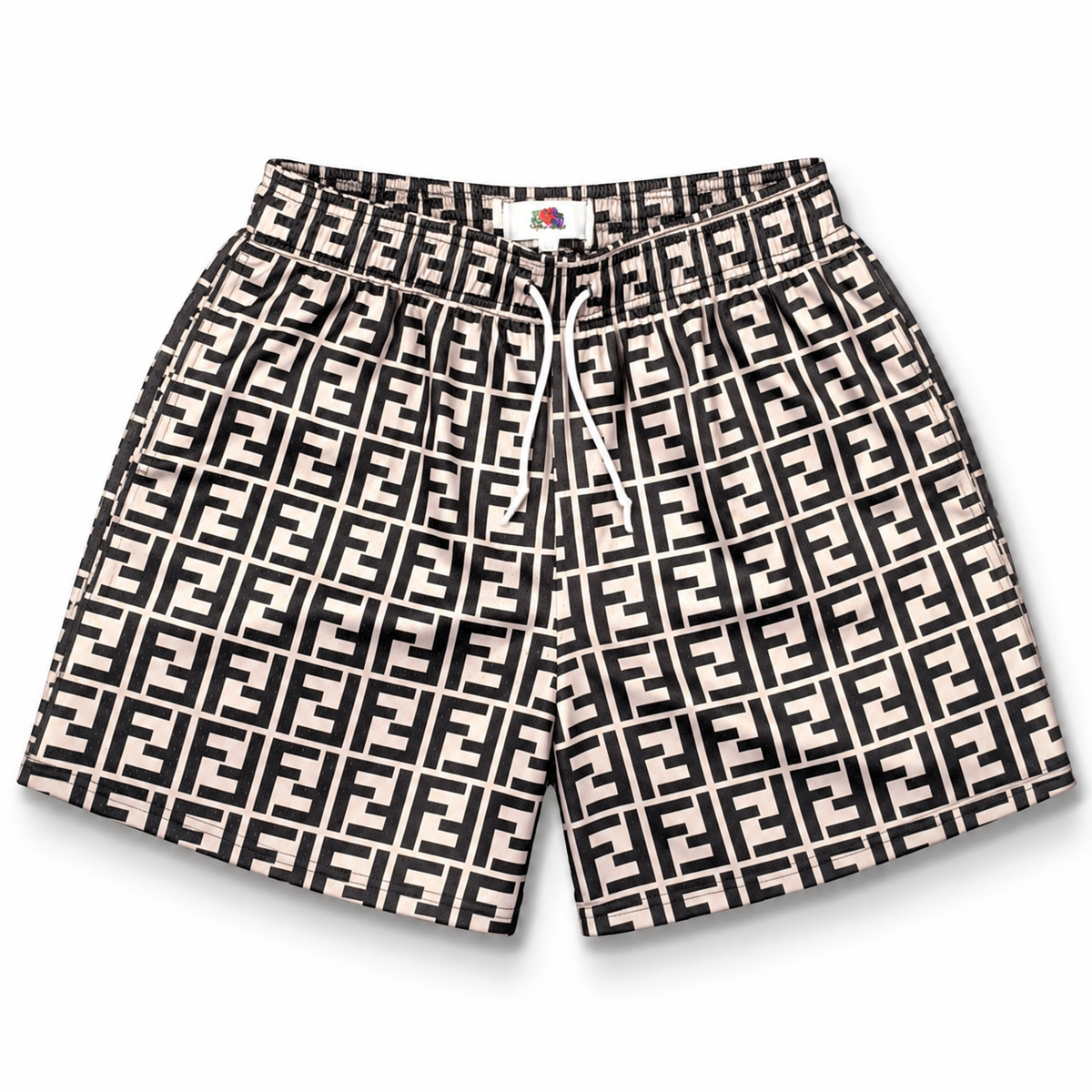 Mr Remade Fendi-Inspired Mesh Monogram Shorts Cream 2021 (USED)