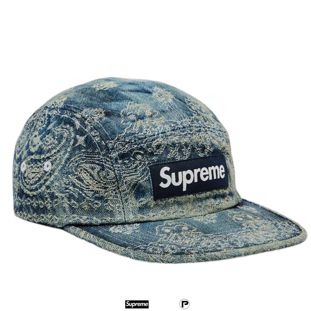 Supreme Bandana Jacquard Paisley Denim Camp Cap 2025