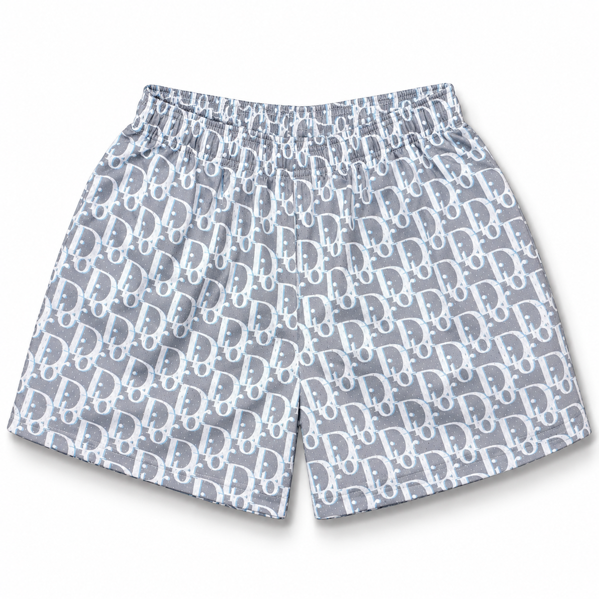 Bravest Studios Christian Dior-Inspired Mesh Monogram Shorts Grey 2022