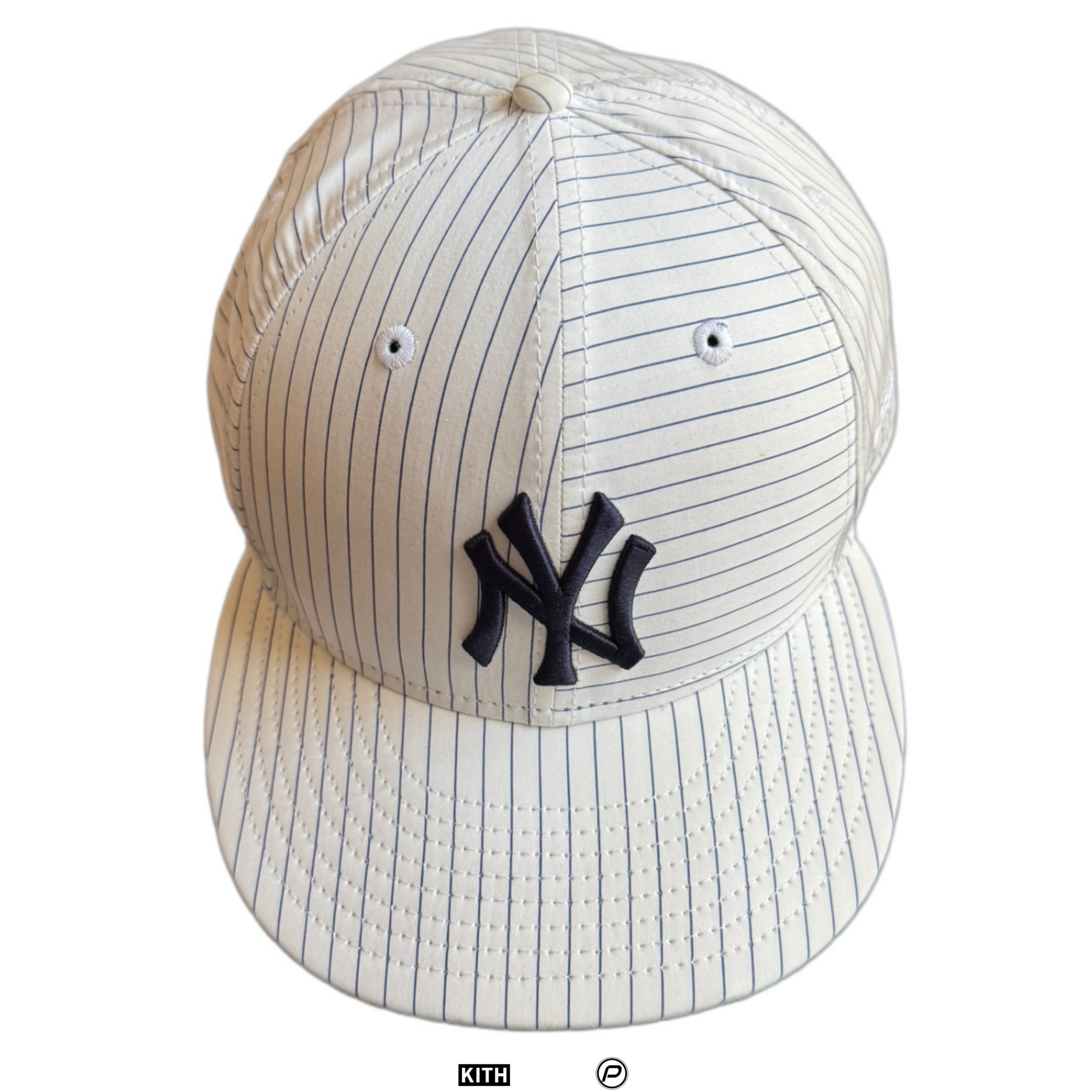 Kith New Era New York Yankees YD Stripe 59Fifty Low Profile Fitted Hat White 2022 (USED)