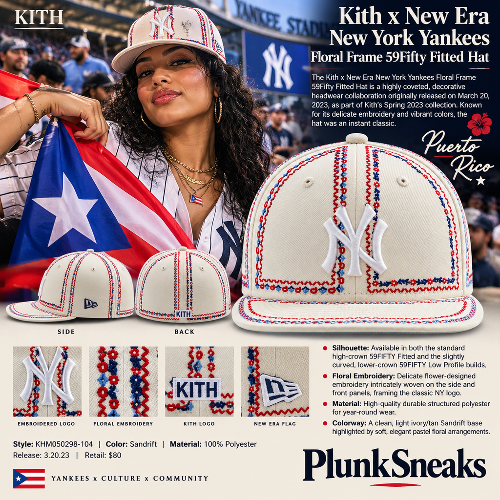 Kith x New Era New York Yankees Floral Frame 59Fifty Fitted Hat 2023 (USED)